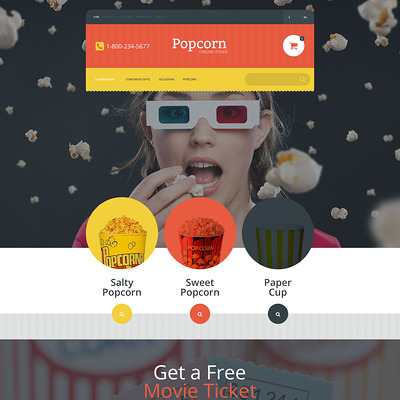 Popcorn Online Store OpenCart Template (OpenCart theme for selling food and spices) Item Picture