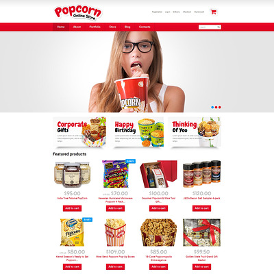 Popcorn Online Store WooCommerce Theme (WooCommerce theme for selling food and spices) Item Picture