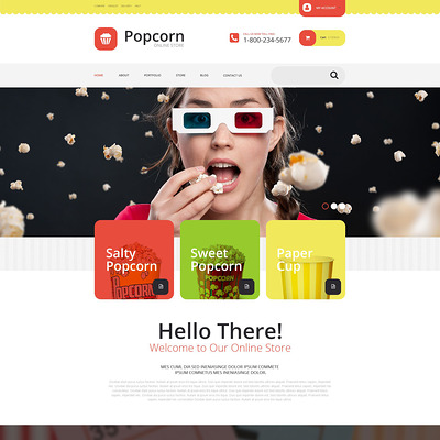 Popcorn Store WooCommerce Theme (WooCommerce theme for selling food and spices) Item Picture