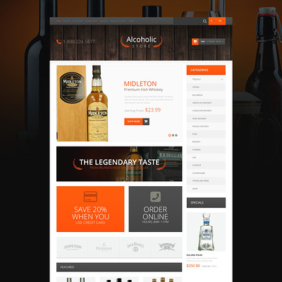 Refined Liquor Shop OpenCart Template (OpenCart theme for selling liquor, wine, and beer) Item Picture