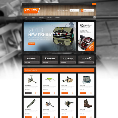 Responsive Fishing Store OpenCart Template (OpenCart theme for marine, yachting, fishing, and diving stores) Item Picture