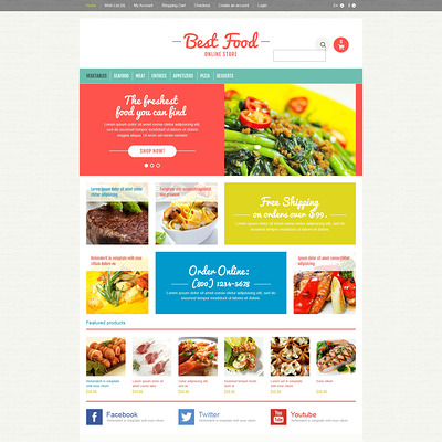 Responsive Food Store OpenCart Template (OpenCart theme for selling food and spices) Item Picture