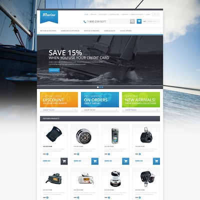 Responsive Marine Store OpenCart Template (OpenCart theme for marine, yachting, fishing, and diving stores) Item Picture