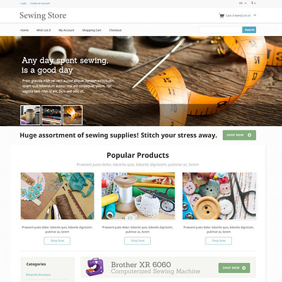 Sewing Knitting OpenCart Template (OpenCart theme for sewing and craft stores) Item Picture