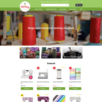 Sewing Store OpenCart Template (OpenCart theme for sewing and craft stores) Item Picture