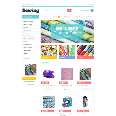 Sewing Tools OpenCart Template (OpenCart theme for sewing and craft stores) Item Picture