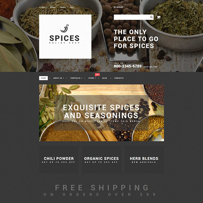 Spice Shop WooCommerce Theme (WooCommerce theme for selling food and spices) Item Picture