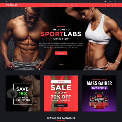 SportLabs WooCommerce Theme (WooCommerce theme for sports, gym, and fitness stores) Item Picture
