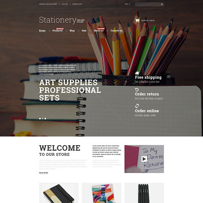Stationery Goods Shopify Theme (parallax Shopify theme) Item Picture
