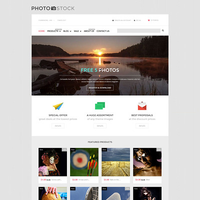 Stock Photo Responsive Shopify Theme (parallax Shopify theme) Item Picture
