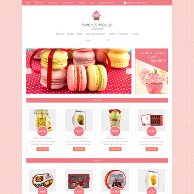 Sweet Shop Responsive OpenCart Template (OpenCart theme for selling food and spices) Item Picture