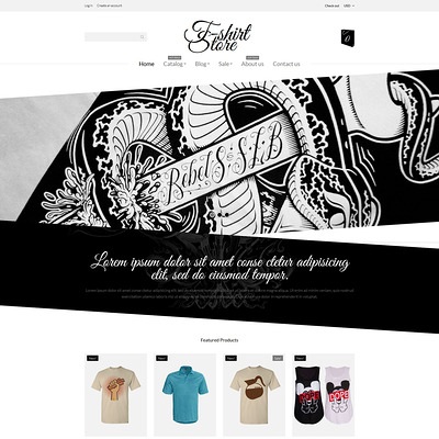 T-Shirt Designs Shopify Theme (parallax Shopify theme) Item Picture