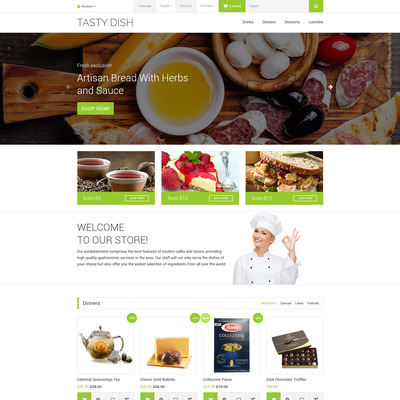 Tasty Dish OpenCart Template (OpenCart theme for selling food and spices) Item Picture