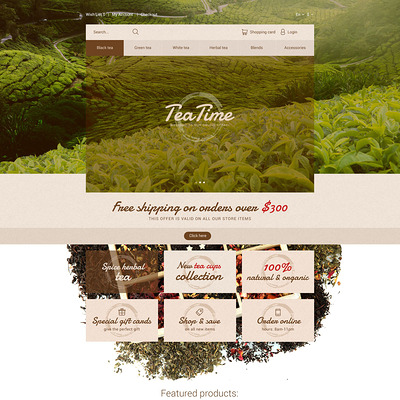 Tea Time OpenCart Template (OpenCart theme for selling tea and coffee) Item Picture