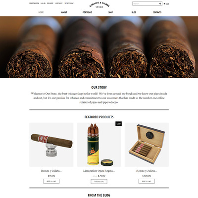 Tobacco Cigars Store WooCommerce Theme (WooCommerce theme for sell cigars, tobacco products, and e-cigarettes) Item Picture