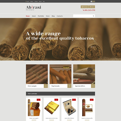 Tobacco Responsive WooCommerce Theme (WooCommerce theme for sell cigars, tobacco products, and e-cigarettes) Item Picture