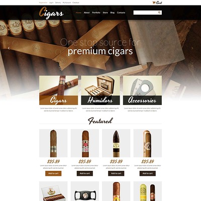 Tobacco Responsive WooCommerce Theme (WooCommerce theme for sell cigars, tobacco products, and e-cigarettes) Item Picture