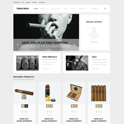 Tobacco Shop WooCommerce Theme (WooCommerce theme for sell cigars, tobacco products, and e-cigarettes) Item Picture