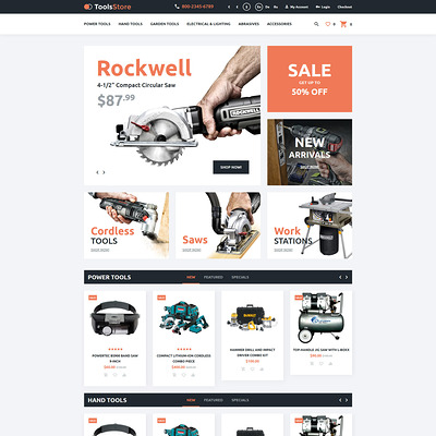 Tools Store OpenCart Template (OpenCart theme for selling tools) Item Picture