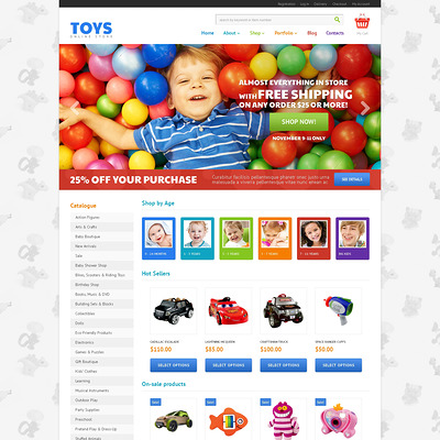 Toy Store Responsive WooCommerce Theme (WooCommerce theme selling toys for kids) Item Picture
