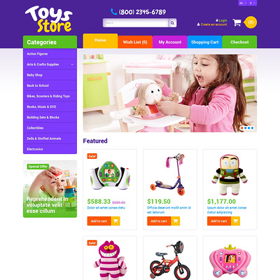 Toys Store OpenCart Template (OpenCart theme for kids toys) Item Picture
