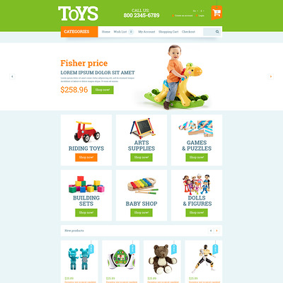 Toys for Kids OpenCart Template (OpenCart theme for kids toys) Item Picture