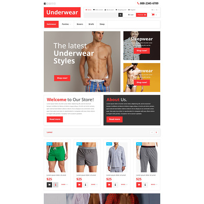 Underwear OpenCart Template (OpenCart theme for selling lingerie and underwear) Item Picture
