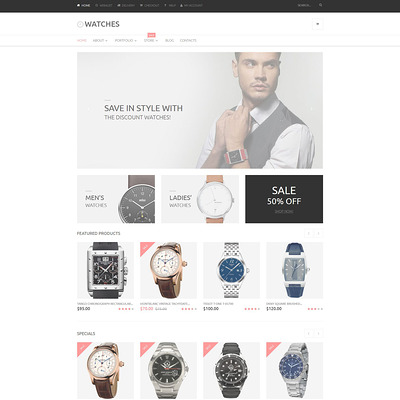 Watches Online Store WooCommerce Theme (WooCommerce theme for selling jewelry and watches) Item Picture