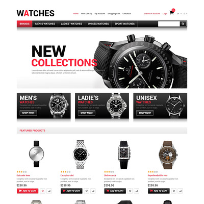 Watches Responsive OpenCart Template (OpenCart theme for selling jewelry and watches) Item Picture