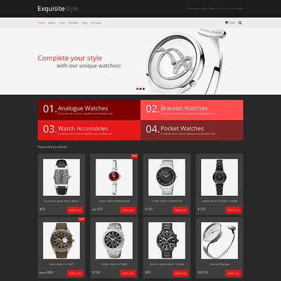 Watches Responsive WooCommerce Theme (WooCommerce theme for selling jewelry and watches) Item Picture