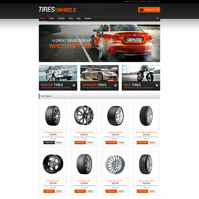 Wheels & Tires Responsive WooCommerce Theme (WooCommerce theme for car, vehicle, and automotive stores) Item Picture