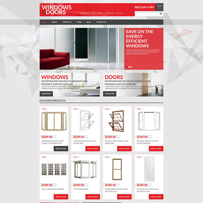 Windows Doors Store WooCommerce Theme (WooCommerce theme for home improvement and construction supplies) Item Picture