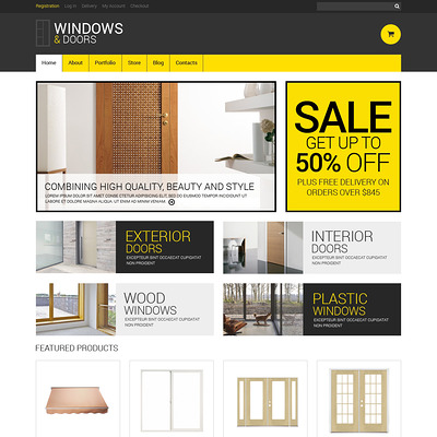 Windows & Doors Responsive WooCommerce Theme (WooCommerce theme for home improvement and construction supplies) Item Picture