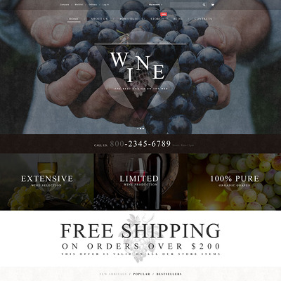 Wine WooCommerce Theme (WooCommerce theme for selling wine) Item Picture