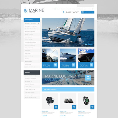 Yachting Responsive OpenCart Template (OpenCart theme for marine, yachting, fishing, and diving stores) Item Picture