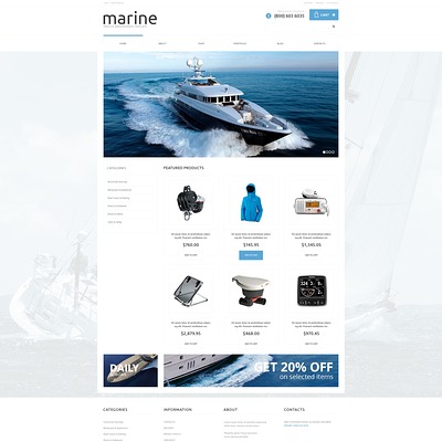 Yachting Responsive WooCommerce Theme (WooCommerce theme for marine, yachting, diving, and fishing stores) Item Picture