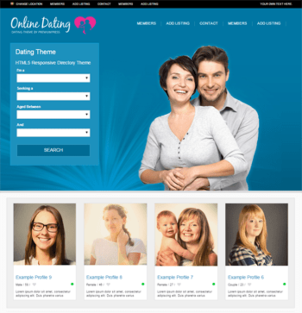 Dating Theme for WordPress (WordPress theme) Item Picture
