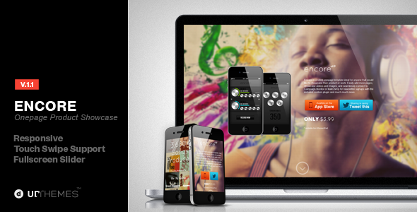 Encore Onepage Product Showcase with Parallax (email template) Item Picture