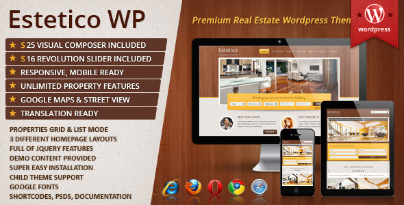 Estetico Premium Real Estate WP Theme (real-estate WordPress theme) Item Picture
