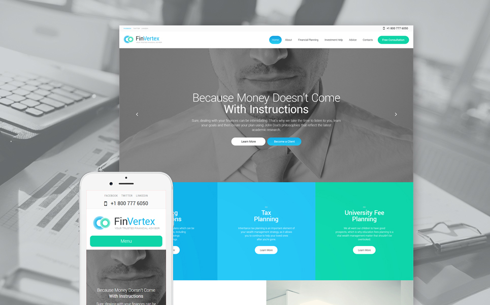 Fin Vertex WordPress Theme (stunning WordPress theme) Item Picture