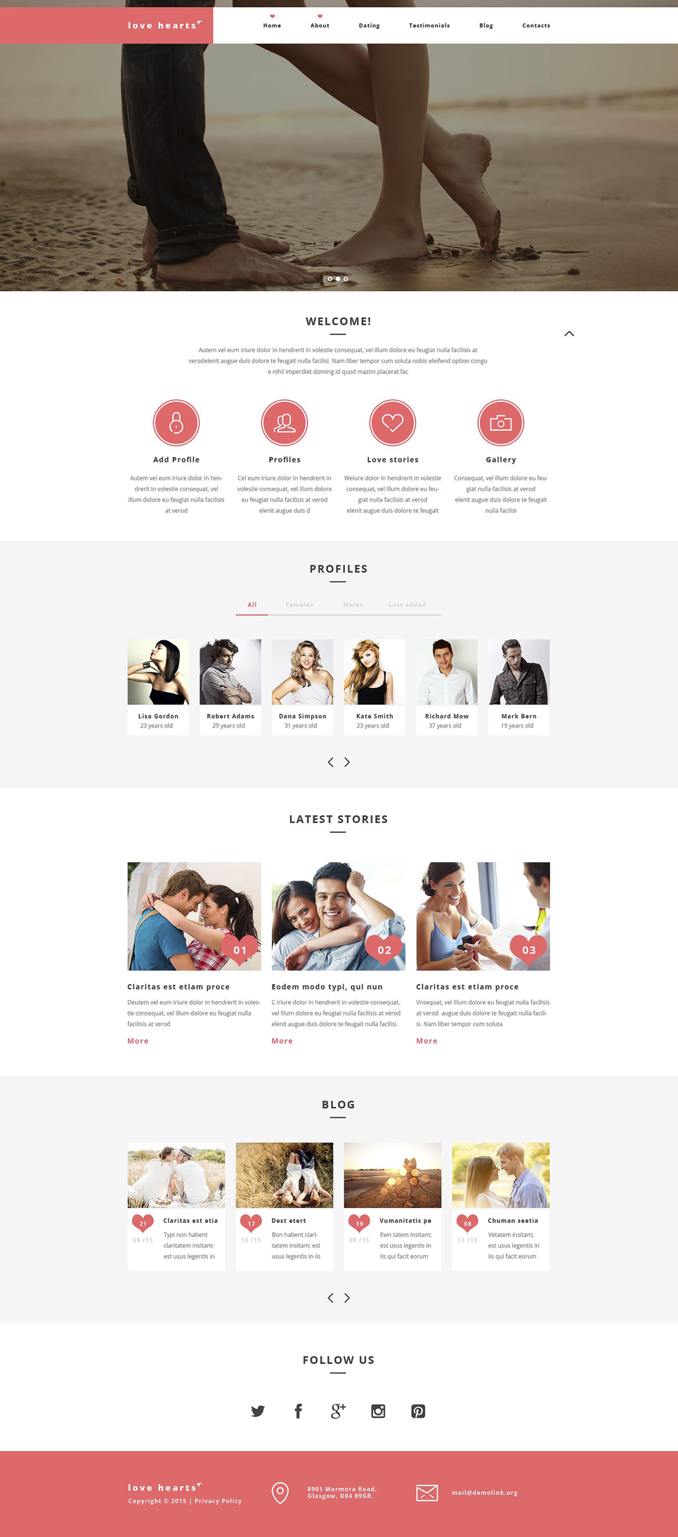 Love Hearts WordPress Theme (WordPress theme) Item Picture