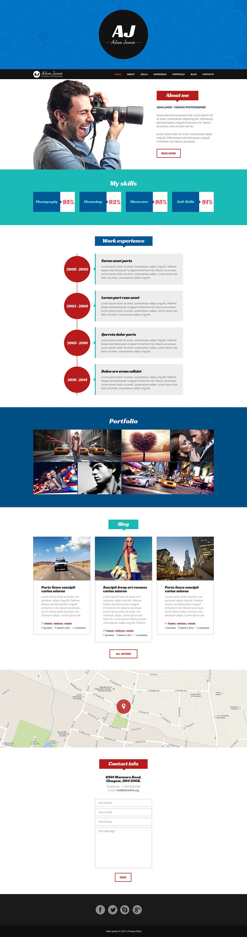 Page of Fashion Photographer WordPress Theme (WordPress theme for photographers) Item Picture