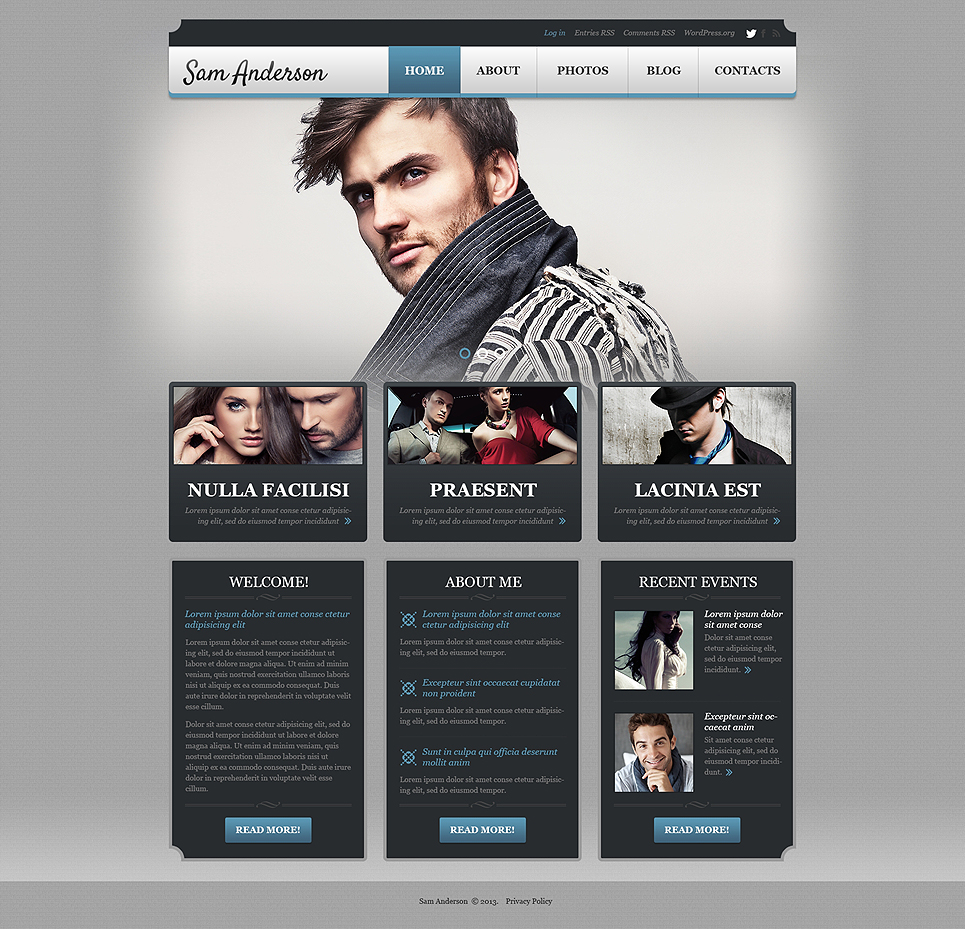 Photographer Portfolio Responsive WordPress Theme (WordPress theme for photographers) Item Picture