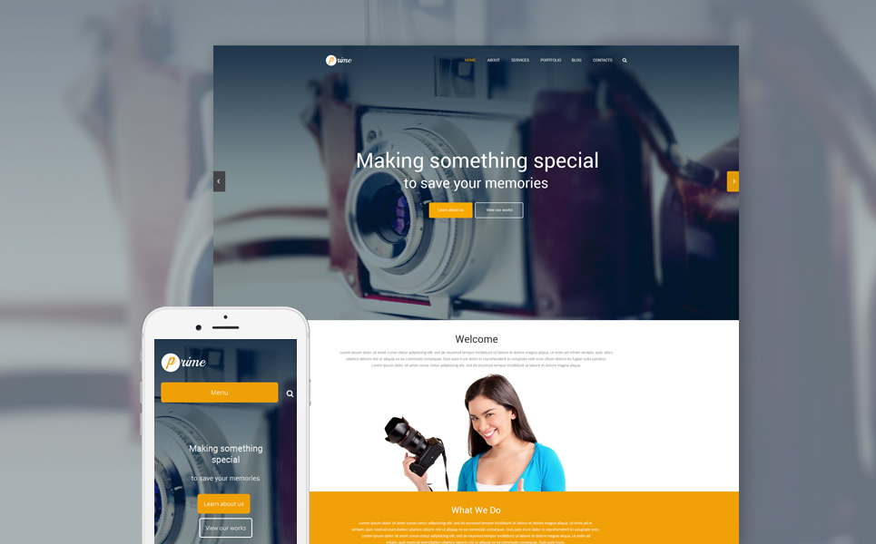 Photographer Portfolio Responsive WordPress Theme (WordPress theme for photographers) Item Picture