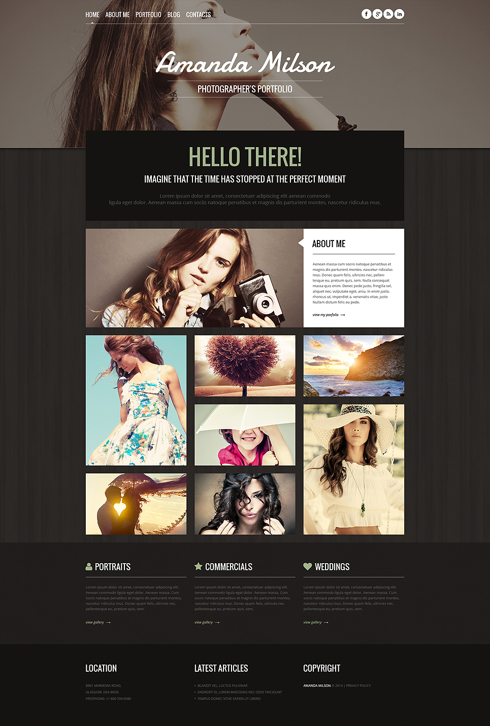 Photographer Portfolio Responsive WordPress Theme (WordPress theme for photographers) Item Picture