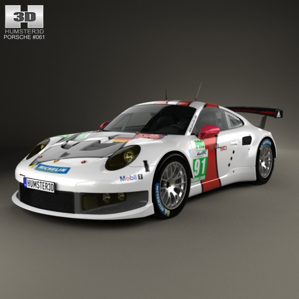 Porsche 911 Carrera (991) RSR 2013 (3D model of a car, vehicle, or automobile) Item Picture