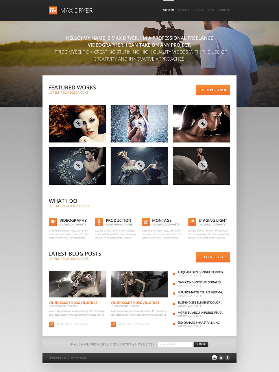 Pro Photographer Portfolio WordPress Theme (WordPress theme for photographers) Item Picture
