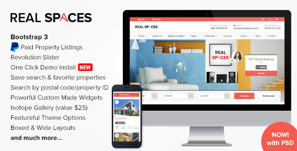 Real Spaces (real-estate WordPress theme) Item Picture