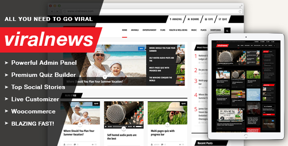 ViralNews (viral WordPress theme with frontend submission) Item Picture