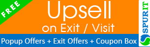 upsell on exit vist coupon shopify apps
